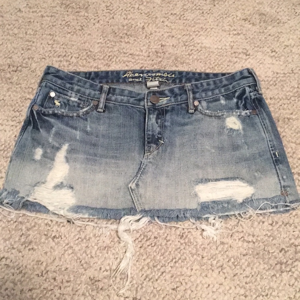 Distressed Denim Skirt